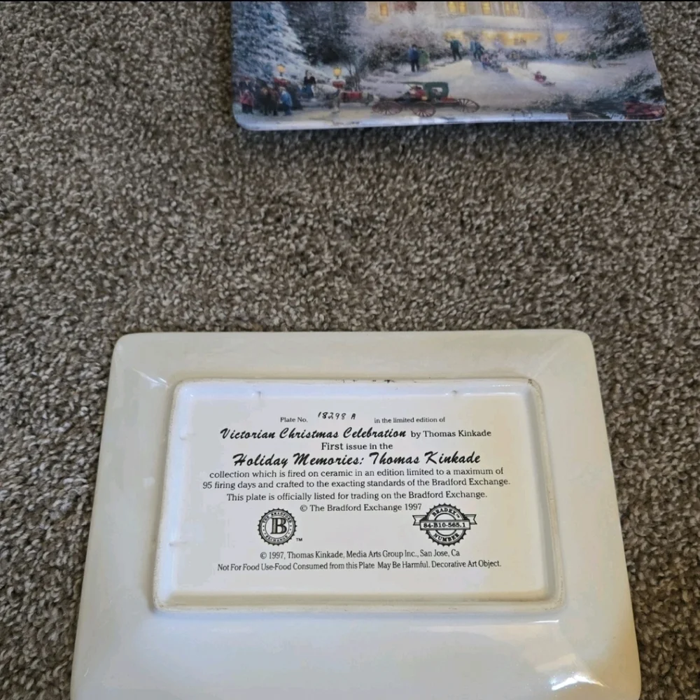 Victorian Christmas by Thomas Kinkade. Plates Set Of 3